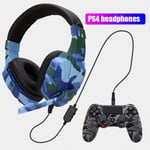 Camouflag 3.5 Jack Gaming Headset pour PS4 PS5 PC, casque gamer filaire avec micro, casque de jeu pour téléphone, coque en silicone pour PS4-jaune NOLED