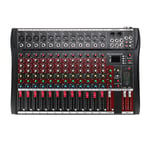 Console de mixage audio Bluetooth Live Studio 12 canaux avec entrée USB XLR 48V Phantom