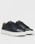 Boss Orange Gary Tenn Mens Leather Low-Top Trainers with Branded Lace Loop NOS - Dark Blue - Size UK 8