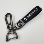 Nyckelring i läder för bil och cykel i metall | Hållbar nyckelring | Nyckelring och krokbeslag i silver Silver Hardware Renault