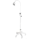 QUIRUMED Lampe d'examen LED avec socle mobile, Lampe de petite chirurgie, Bras flexible, Multipositionnable, Blanche, Hauteur réglable, Intensité réglable, Ampoule LED 3W