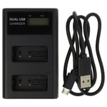 Chargeur USB double pour Canon EOS 750D 8000D 800D 200D 760D 77D Kiss X10 8,4V