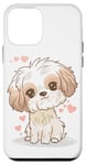 Coque pour iPhone 12 mini Puppy Love Chien mignon avec cœurs