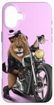 Coque pour iPhone 16 Plus Lion Riding Classic Chopper Moto