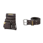 Stanley STST1-80114 Porte-outils, Jaune/noir + Stanley STST1-80119 Ceinture en Cuir, Noir