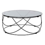 Nordic Furniture Group Tambour soffbord metall svart och sotat glas Ø85