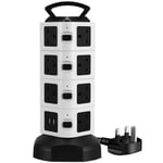 Multi-Outlets Surge Protector Tower Power Outlet Tower Extension Cord 4 Tier M