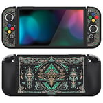 playvital ZealProtect Soft Protective Case for Nintendo Switch OLED, Flexible Protector Joycon Grip Cover for Nintendo Switch OLED with Thumb Grip Caps & ABXY Button Caps - Totem of Kingdom