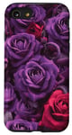 Coque pour iPhone SE (2020) / 7 / 8 Élégant motif floral rose sans couture rouge violet