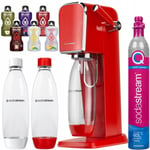 SodaStream Art Red Saturator En flaska + Sodastream Pet Flaska Vit 1 liter + bolero