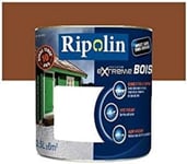 RIPOLIN - Peinture pour Bois Intérieur/Extérieur - Sans Sous-couche Ultra-couvrant - Résiste aux Intempéries, UV et Chocs - Protège et Magnifie - Lessivable - Satin - 0,5L - Ton Bois