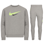 Nike Mens Sportswear Printed Swoosh Men’s Tracksuit Grey Cotton - Size Small