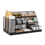 Mind Reader CMG2MESH-BLK Single Serve Pod Drawer Set, 2 Pcs. 14-Compartment Coffee Cup and Condiment Countertop Organizer, Metal Mesh, 23.75" L x 11.5" W x 12.5" H, Black