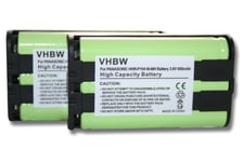 vhbw 2x Batteries compatibles avec Téléphone fixe NiMH 850mAh (3.6V) Compatible avec GP85AAALH3BXZ, HHR-P104, HHR-P104A, P104A/1B, TYPE 29