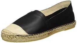 PIECES Femme Pskatie Espadrillos en Cuir Noir/crème Sandale Cage Espadrille, 38 EU