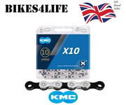 KMC X10 Silver/Black 10 Speed Chain 116 Link  Unboxed/Loose, Old name:- X10.93