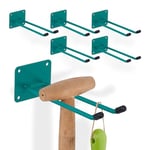 Relaxdays Porte-Outils Mural, 2 Crochets, fabriqué en Acier, pour Garage/Atelier/Cave, Longueur : 24 cm, Vert