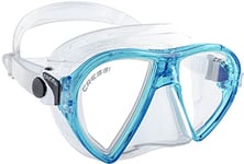 Cressi Ocean Mask - Unisex Diving Snorkeling Mask with Tempered Separated Glasses, Clear/Aquamarine