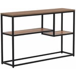 Beliani - Table Console avec 2 Étagères en Métal et mdf Noir et Bois Foncé Belmont