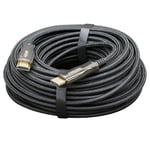 Direktronik Nylonflettet 8k Hdmi 2.1 Aoc-kabel 25m Hdmi Sort