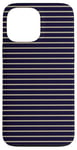 Coque pour iPhone 13 Pro Max Bleu marine Tan rayé girly esthétique Preppy Stripe