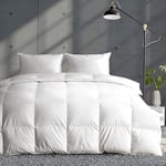 APSMILE | Couette en Duvet d'oie Et Plumes | Chaude 4 Saisons Couette | Édredon 1 Personnes 135 x 200 cm | 100% Coton Couette avec 8 Onglets d'angle | Blanc 135 x 200 cm