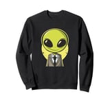 Smiling Alien in Suit with Tie Outfit for Boys and Girls Sweatshirt