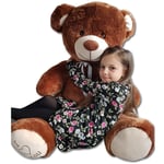 Doudou peluche géante grand ourson 75 x 85cm - marron - brun