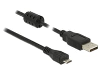 DELOCK – Cable USB 2.0 Type-A male > USB 2.0 Micro-B male 1.0 m, black (84901)