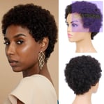 Afro Kinky Curly Human Hair Short Wigs for Women, Full and Fluffy Machine Made