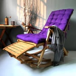 A/N Bois de Bambou Pliant Chaise berçante, réglable Accueil Balcon Balançoire Chaises Longues, Jardin Patio Plage Loisirs Fauteuil,Violet