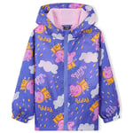 Peppa Pig Impermeable Enfant Fille, Veste de Pluie Enfant avec Doublure en Polaire, Vêtement de Pluie Enfant Fille 2-6 Ans (Violet, 4-5 Ans)