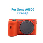 Étui de caméra en Silicone,housse de protection pour appareil photo Sony Alpha A6000 A6100 A6300 A6400 A6500 A6600 A5100 A5000 - Type A6600 Orange