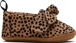 TOMS Baby Girls Alpargata Crib Shoe, Toffee Mini Cheetah Canvas/Bow, 0.5 UK Child