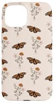 Coque pour iPhone 15 Bouquet de fleurs sauvages vintage motif floral beige