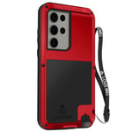 Love Mei Full-body Shockproof Waterproof Case for Samsung S23 Ultra Red