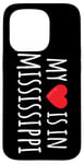 Coque pour iPhone 15 Pro My Heart Is In Missisippi Cute American State