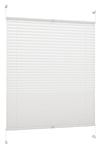 DecoProfi PL01075130 Plissée, Contreventée, Hauteur Totale Maximum Volet Ouvrant avec Support de Serrage/Fixe, Sans Perçage, Blanc, 60 cm x 220 cm