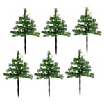 6 x Pre Lit Garden Christmas Tree Path Lights 90 LED Set Lawn Outdoor Decoration