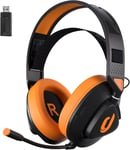 G90 Casque Gamer Sans Fil, Bandeau ¿¿ Suspension L¿¿G¿¿Re, Casque De Jeu Sans Fil,¿¿ Faible Latence Bluetooth Casque De Jeu Pour Ps4 Ps5 Pc Xbox(Orange)