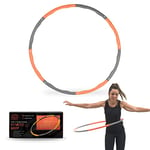 Phoenix Fitness RY1008 Weighted Hula Hoops for Adults Fitness Weight Loss Fitness Hula Hoop Ring Core Strength 8 Section Detachable Design, 96cm Black