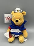 Disney Winnie The Pooh Nautical Pooh Bear Soft Toy Plush Beanie 8” New Retired