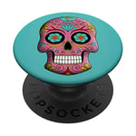 Tête de mort Pop Socket pour téléphone PopSockets Jour des morts PopSockets PopGrip Interchangeable