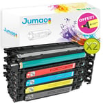 Lot de 8 Toners cartouches Jumao compatibles pour HP Color LaserJet CM3530FS