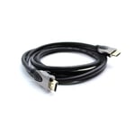 Glowster Câble HDMI 1.4 mâle vers mâle doré, 2 mètres de long, idéal pour les transmissions haute définition, connexion moulée pour assurer durabilité et performance optimale.