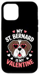 iPhone 12/12 Pro St Bernard My Valentines Hearts Day Dog Mom Dad Case