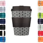 Ecoffee Cup 12oz 350ml Reusable Eco-Friendly 100% Plant Based Coffee Cup with Silicone Lid & Sleeve - Melamine Free & Biodegradable Dishwasher/Microwave Safe Travel Mug, Fermi's Paradox