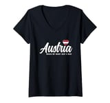 Womens Austrian Souvenirs Makes My Heart Skip A Beat I Love Austria V-Neck T-Shirt