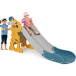 Toboggan Enfant Intérieur, Toboggan Pliable avec Panier de Basketball, Toboggan pour Enfants, 3 en 1 Toboggan, Dinosaure - 180 x 80 x 145 cm - Charge