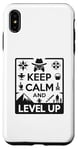 Coque pour iPhone XS Max Keep Calm and Level Up Gamer pour les joueurs amusants